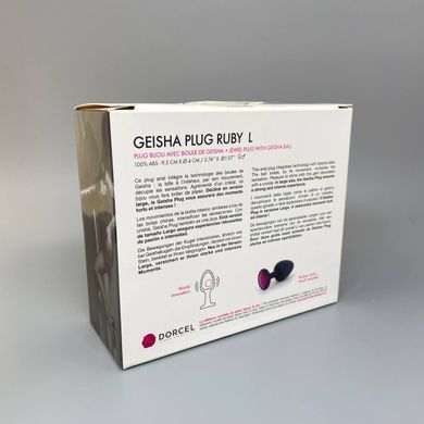 Анальная пробка с красной стразой (4 см) Dorcel Geisha Plug Ruby L - фото