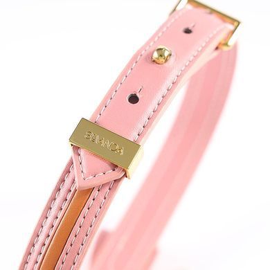 Ошейник с поводком LOCKINK SEVANDA Love Heart Butterfly Leather Collar Set Pink - фото