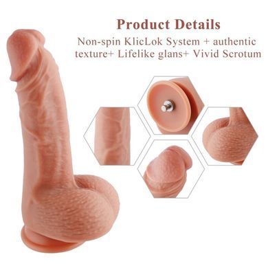 Фалоімітатор для сексмашин Hismith 8.3&Prime; 2-layers Silicone Flesh Dildo, Тілесний