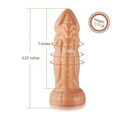 Фаллоимитатор для секс-машин Hismith Slightly Curved Silicone Dildo Monster Series, Телесный