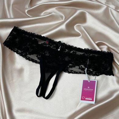 Трусики с доступом Obsessive 837-THC-1 crotchless thong S/M черные