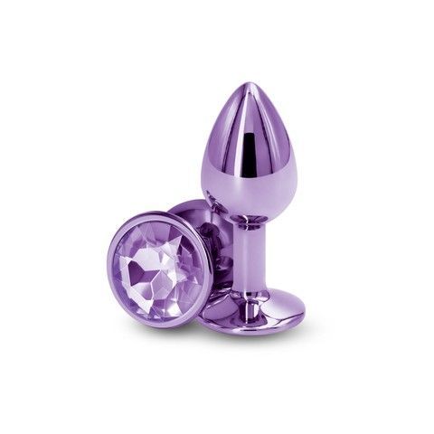 Анальна пробка фіолетова (3,2 см) NS Novelties Rear Assets Small Purple з фіолетовим кристалом - фото