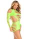 Еротична сукня Leg Avenue Shredded cut-out mini dress Neon Green One Size