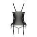 Корсет з люверсами, знімними пажами та трусики Passion Malwia Corset black L/XL