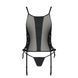 Корсет з люверсами, знімними пажами та трусики Passion Malwia Corset black L/XL