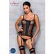 Корсет з люверсами, знімними пажами та трусики Passion Malwia Corset black L/XL