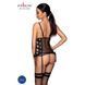Корсет з люверсами, знімними пажами та трусики Passion Malwia Corset black L/XL