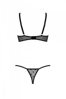 Комплект білизни Passion MARINA SET WITH OPEN BRA black S/M - фото