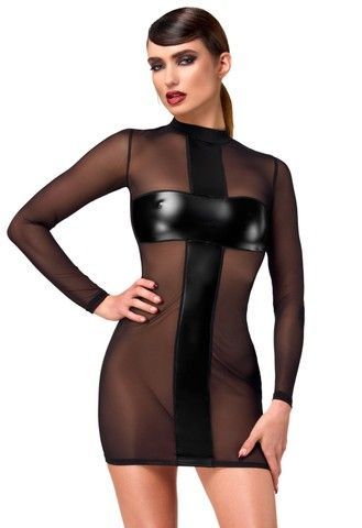 Платье Noir Handmade F369 Crossfire Mesh & Wetlook Mini dress XS