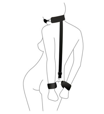 Кляп БДСМ з пластиковою кулею і наручниками Art of Sex Handcuffed Gag чорний - фото