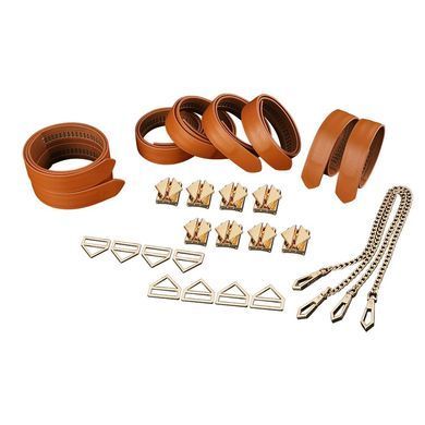 БДСМ ремені для бондажу LOCKINK 8-Bondage-Straps Restraint Set Brown - фото