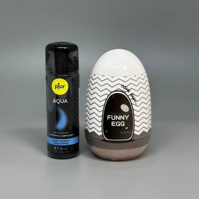Міні мастурбатор-анус FUNNY EGG + змазка pjur Aqua 30 мл