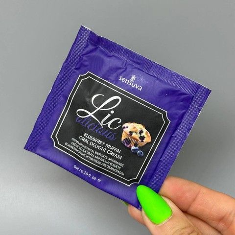 Саше Гель для минета Sensuva Lic-o-licious Blueberry Muffin 6 мл
