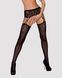 Еротичні колготки-бодістокінг Obsessive Garter stockings S206 black S/M/L, імітація панчіх і пояса - фото товару