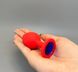 Анальная пробка с камнем Boss 3,5см Plug-Jewellery Red Medium Blue М - фото товара