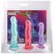 Набір фалоімітаторів Doc Johnson Crystal Jellies Dong Starter Set Purple, Pink, Green - фото товару