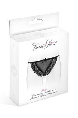 Трусики-стрінги з перловою ниткою Fashion Secret KATIA Black S/M/L