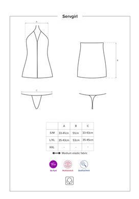 Еротичний комплект Покоївка- Obsessive Servgirl costume S/M