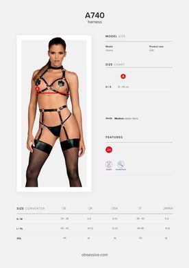 Портупея Obsessive A740 harness black O/S черная