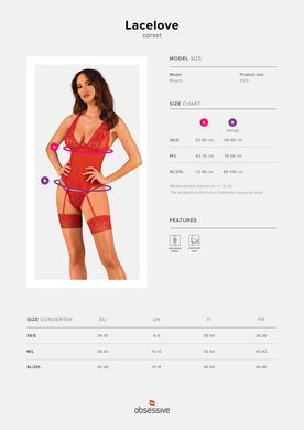 Эротический корсет с трусиками Obsessive Lacelove corset XS/S