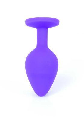 Анальна пробка фіолетова зі стразом Boss (3,5 см) Plug-Jewellery Purple Medium Red Diamond М - фото