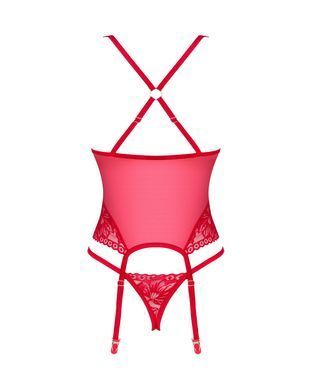 Эротический корсет с трусиками Obsessive Lacelove corset XS/S