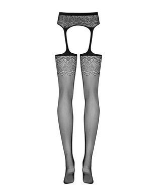 Еротичні колготки-бодістокінг Obsessive Garter stockings S207 S/M/L, імітація панчіх і пояса - фото