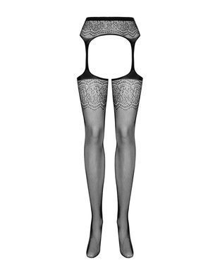Еротичні колготки-бодістокінг Obsessive Garter stockings S207 S/M/L, імітація панчіх і пояса - фото