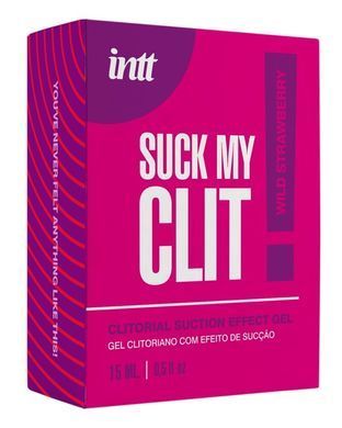 Смоктайзер для клітора Intt Suck My Clit Wild Strawberry 15 мл полуниця - фото