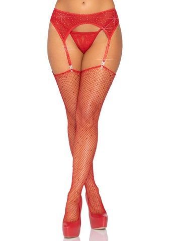 Пояс&nbsp;для&nbsp;чулок Leg Avenue Rhinestone garterbelt Red One Size - фото
