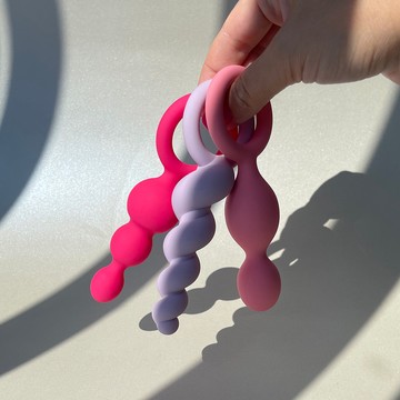 Satisfyer Plugs - набір анальних іграшок різнокольоровий - фото