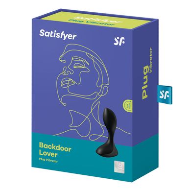 Анальная вибропробка Satisfyer Backdoor Lover черная - 3,3 см (мятая упаковка) - фото