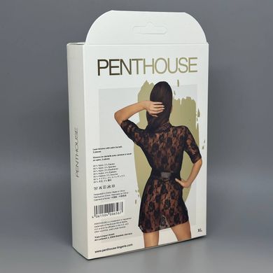 Комплект пеньюар та стрінги Penthouse Sweet Retreat Black XL