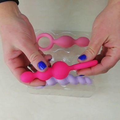 Тренувальний набір анальних стимуляторів Satisfyer Plugs (3 шт) різнокольоровий - фото