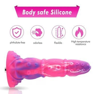 Фаллоимитатор для секс-машин Hismith Silicone Tentacle Dildo Monster Series, Розовый