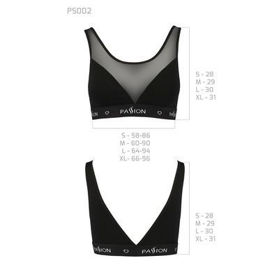 Топ с прозрачной вставкой Passion PS002 TOP black M