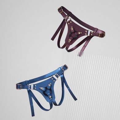 Трусы для страпона Strap-On-Me Leatherette Harness Generous One Size Blue - фото