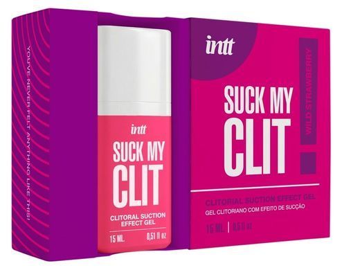Смоктайзер для клітора Intt Suck My Clit Wild Strawberry 15 мл полуниця - фото