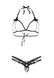 Еротичний комплект ажурної білизни Leg Avenue Open cup bra and pearl panty One Size - фото товару