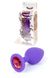 Анальна пробка фіолетова зі стразом Boss (3,5 см) Plug-Jewellery Purple Medium Red Diamond М - фото товару
