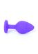 Анальна пробка фіолетова зі стразом Boss (3,5 см) Plug-Jewellery Purple Medium Red Diamond М - фото товару