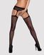 Еротичні колготки-бодістокінг Obsessive Garter stockings S207 S/M/L, імітація панчіх і пояса - фото товару