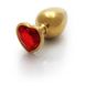 Анальна пробка зі стразом Ouch! Heart Gem M золотистий/червоний (3,4 см) - фото товару