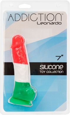 Разноцветный силиконовый фаллос Addiction Leonardo 3 colours (17,8 см) - фото
