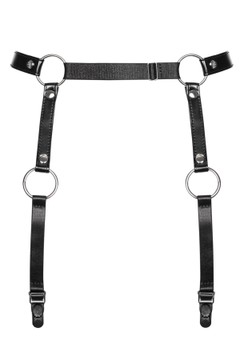 Портупея-пояс Obsessive A741 garter belt black O/S чорна, Чорний