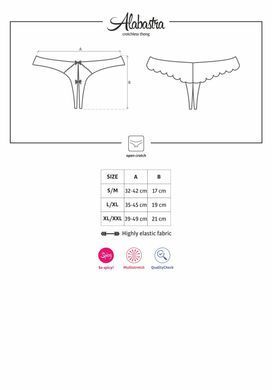 Трусики с доступом Obsessive Alabastra crotchless thong S/M белые