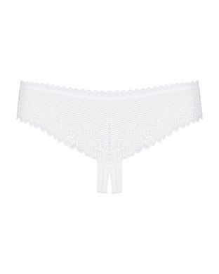 Трусики с доступом Obsessive Alabastra crotchless thong S/M белые