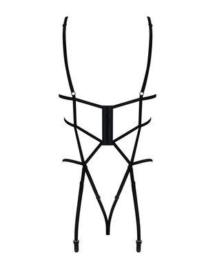 Эротическое боди-стрепы с пажами для чулок Obsessive Badossa crotchless teddy S/M
