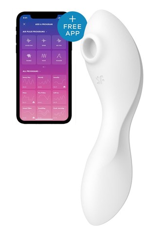 Satisfyer Curvy Trinity 5+ White – вакуумный смарт-вибратор белый - фото