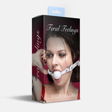 Кляп з білою кулькою Feral Feelings Silicon Ball Gag White/White - фото